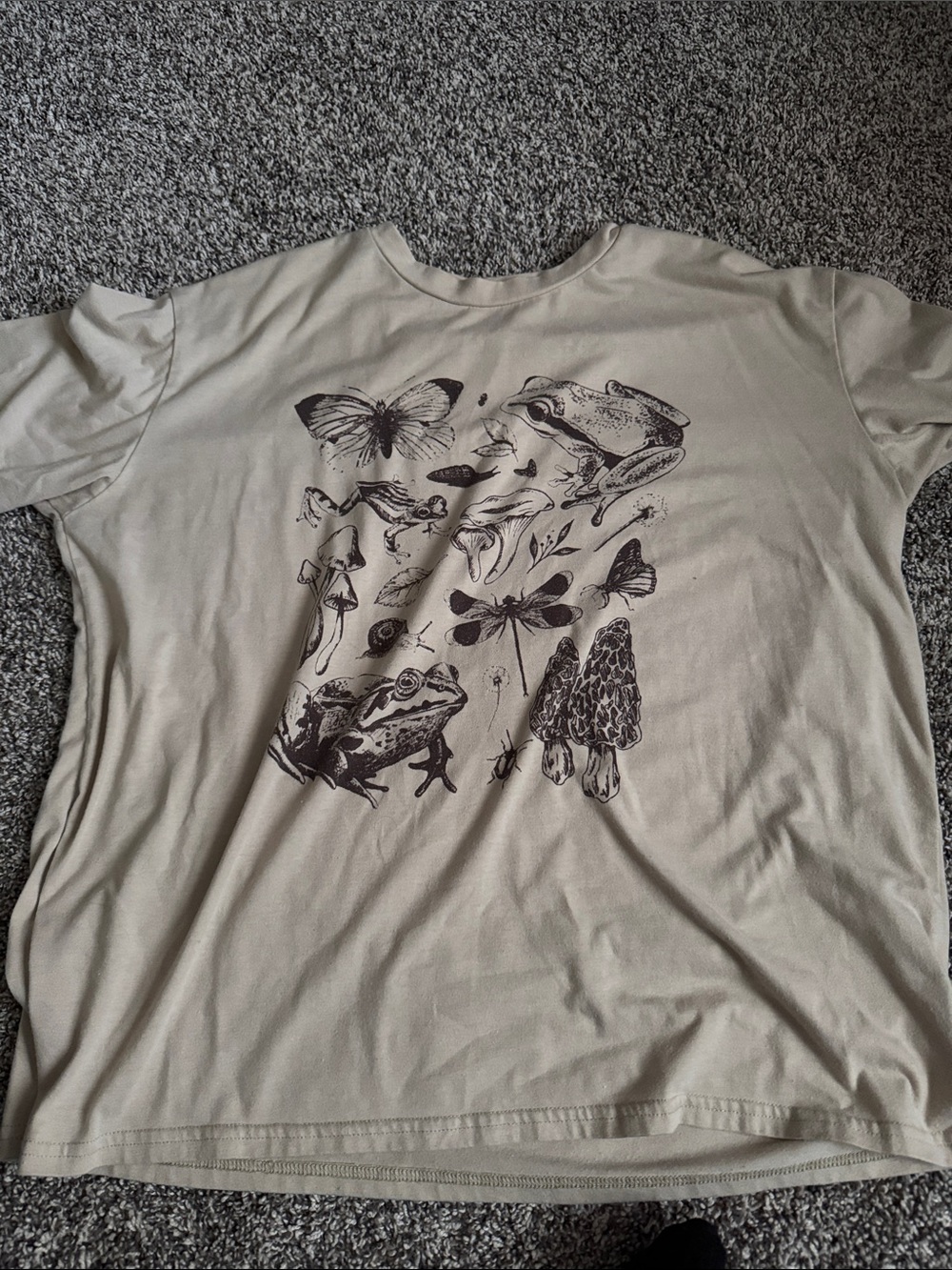 Beige Graphic Nature T-Shirt